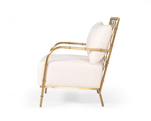 Load image into Gallery viewer, Divani Casa Ignacio - Glam White Velvet &amp; Gold Accent Chair
