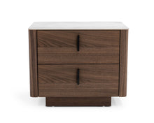 Load image into Gallery viewer, Modrest Chelton - Contemporary White Ceramic &amp; Walnut Nightstand
