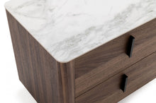Load image into Gallery viewer, Modrest Chelton - Contemporary White Ceramic &amp; Walnut Nightstand
