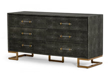 Load image into Gallery viewer, Modrest Howard - Modern Shagreen Grey Leatherette &amp; Gold Dresser
