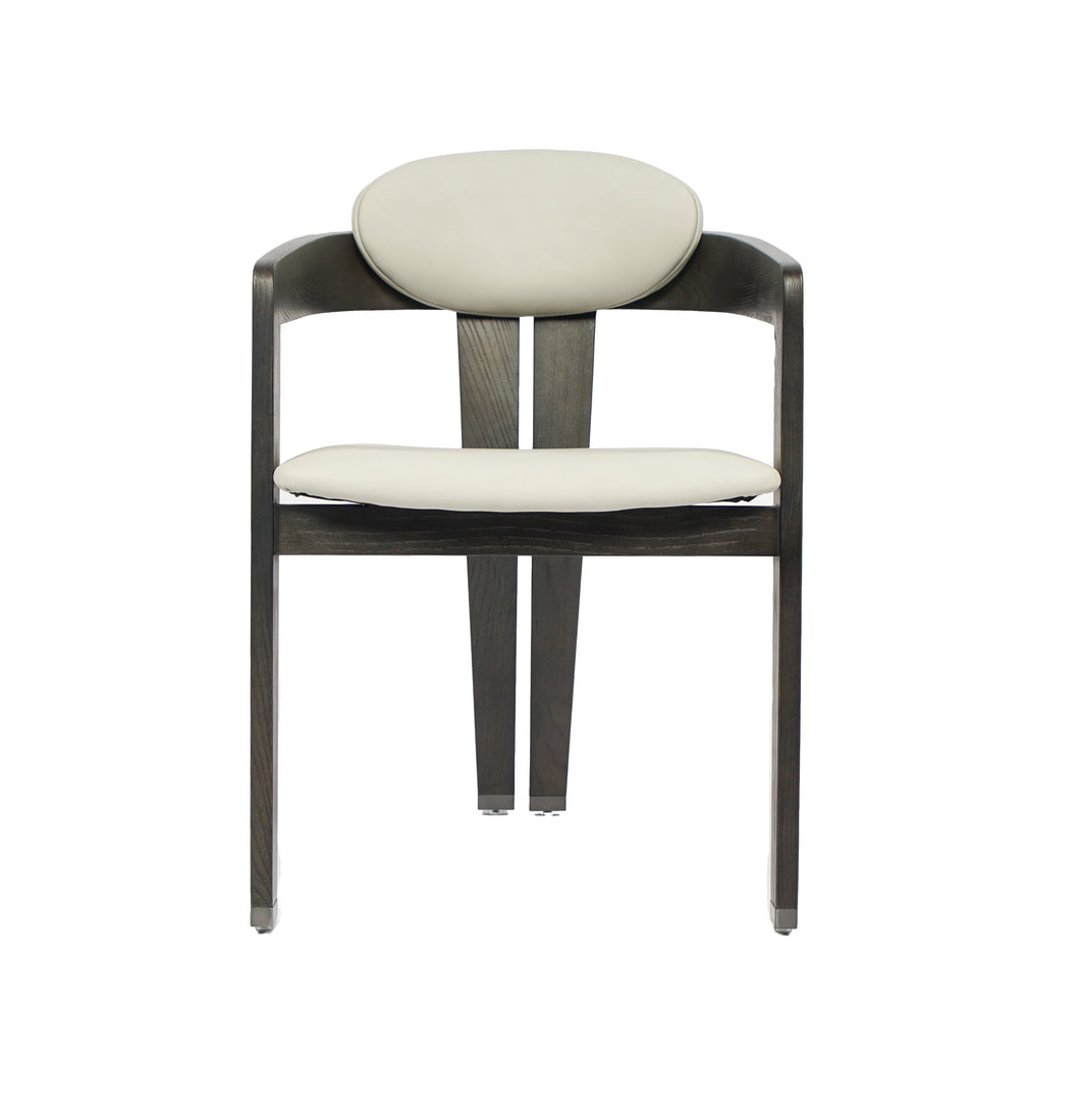 Modrest Thorne Beige and Wenge  Arm Dining Chair