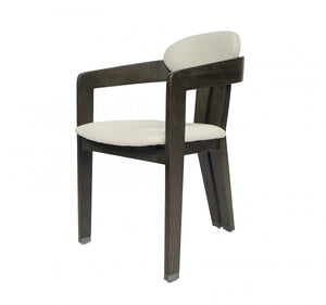 Modrest Thorne Beige and Wenge  Arm Dining Chair