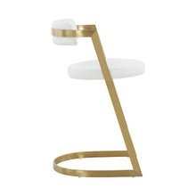Load image into Gallery viewer, Modrest Shandra - White PU &amp; Gold Counter Stool
