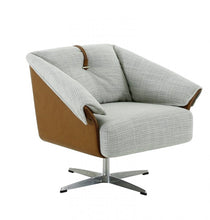 Load image into Gallery viewer, Modrest Ohio - Swivel Grey and Camel Fabric Accent Chair
