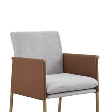 Load image into Gallery viewer, Modrest Pettit - Modern White &amp; Brass Arm Dining Chair
