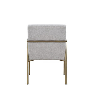 Modrest Burnham - Modern White & Brass Arm Dining Chair
