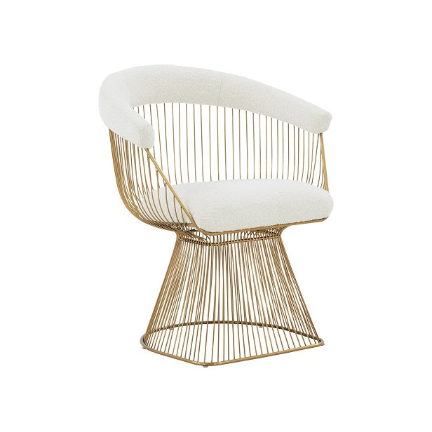 Modrest Chandler - Modern  White Shepra and Matte Gold Dining Chair