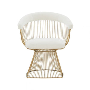 Modrest Chandler - Modern  White Shepra and Matte Gold Dining Chair