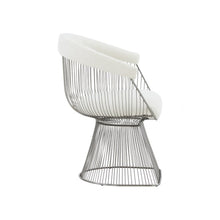 Load image into Gallery viewer, Modrest Chandler - Modern  White Shepra and Matte Silver Dining Chair
