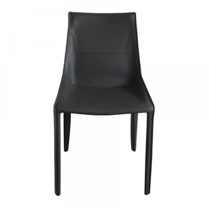 Modrest Halo - Modern Grey Saddle Leather Dining Chairs, Set of 2