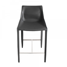 Load image into Gallery viewer, Modrest Halo - Modern Grey Saddle Leather Counter Stool
