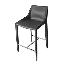 Load image into Gallery viewer, Modrest Halo - Modern Grey Saddle Leather Counter Stool
