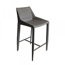 Load image into Gallery viewer, Modrest Halo - Modern Light Grey Saddle Leather Counter Stool
