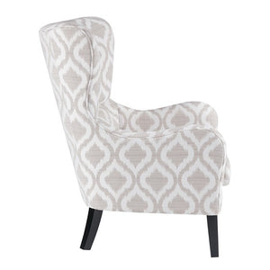 Arianna Swoop Wing Chair - Grey/White