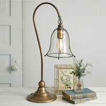 Load image into Gallery viewer, Antique Gooseneck Brass Lamp
