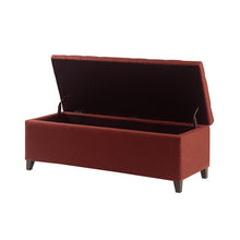 Load image into Gallery viewer, Shandra Tufted Top Storage Bench - Rust Red
