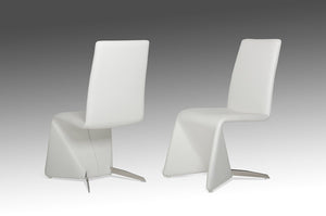 Nisse - Contemporary White Leatherette Dining Chair (Set of 2)
