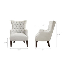 Load image into Gallery viewer, Hannah Button Tufted Wing Chair - Ivory
