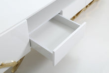 Load image into Gallery viewer, Modrest Legend Modern White &amp; Gold TV Stand
