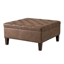 Load image into Gallery viewer, Lindsey - Brown Tufted Square Cocktail Ottoman
