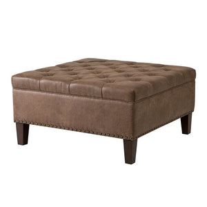 Lindsey - Brown Tufted Square Cocktail Ottoman
