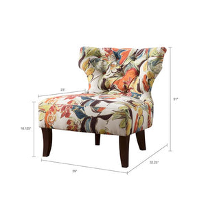 Erika Hourglass Tufted Armless Chair - Multi