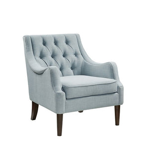 Qwen Button Tufted Accent Chair - Dusty Blue