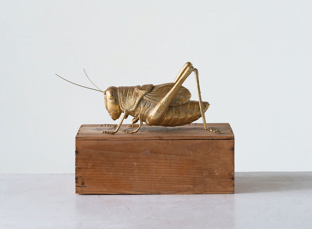 Resin Cricket Figurine, Gold