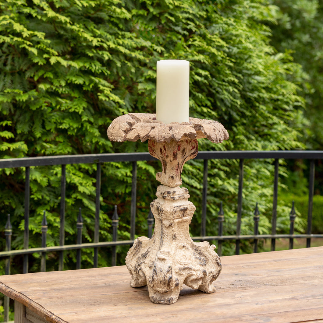 Old World Cast Relic Candle Holder
