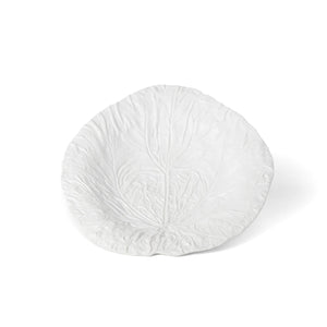 White Cabbage Leaf Ceramic Charger, 14" Dia.