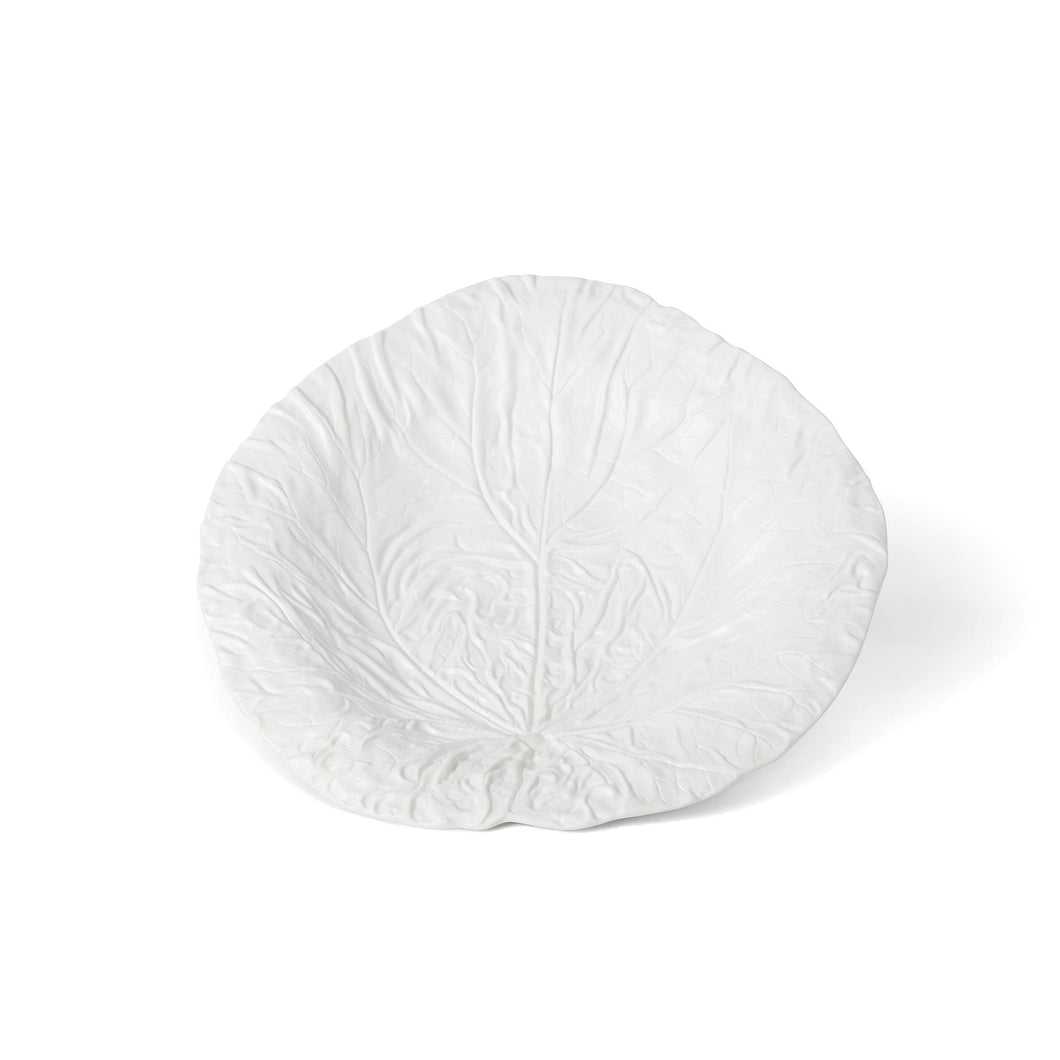 White Cabbage Leaf Ceramic Charger, 14