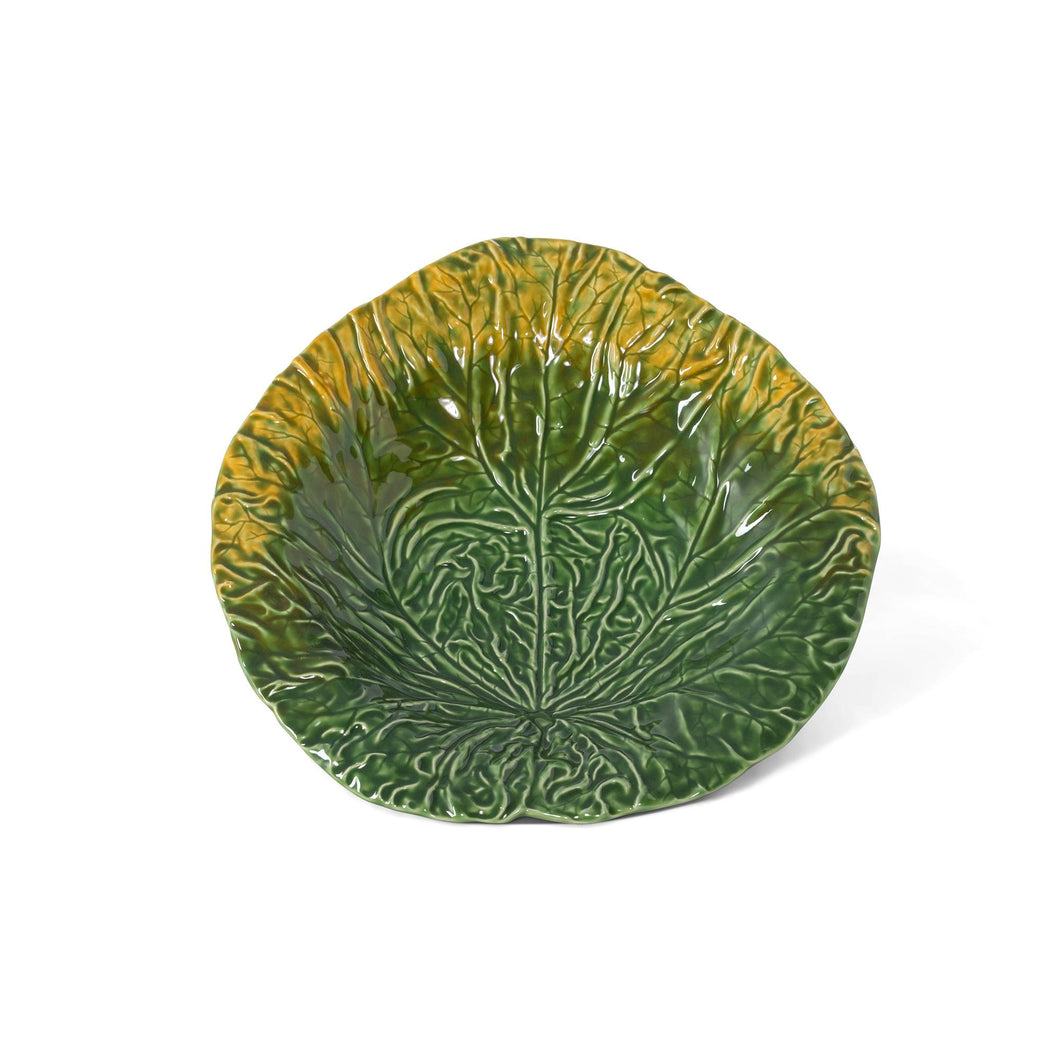 Green Cabbage Leaf Ceramic Charger, 14