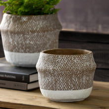 Load image into Gallery viewer, Woven Pattern Cement Pot, Small
