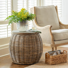 Load image into Gallery viewer, Rattan Side Table with Wood Top
