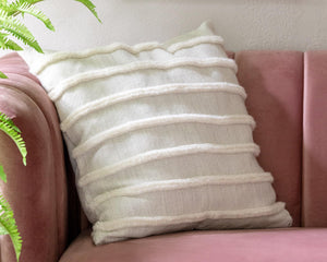 Texture Stripe Alpaca Wool Square Pillow Cover