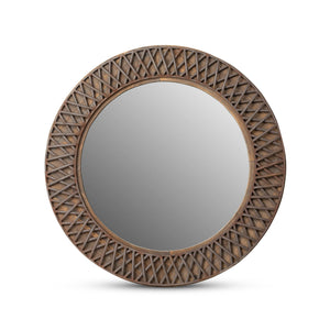 Iron Lattice Round Wall Mirror