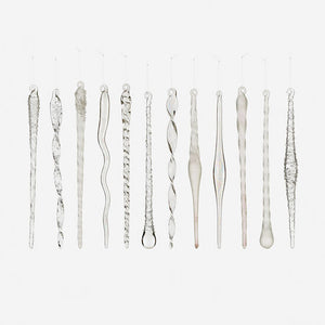 Icicle Ornaments, Boxed Set of 12