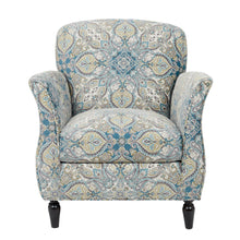 Load image into Gallery viewer, Escher Accent Chair - Blue Multi/Brown
