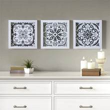 Load image into Gallery viewer, Montage - Black/White 14X14&quot; 3pc Set HEARTSTRING Deco Box - Destressed Tile
