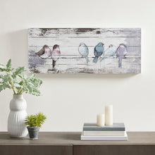 Load image into Gallery viewer, Perched Birds - White/Grey 30X12&quot; Hand Painted Wood Plank
