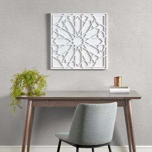 Boho Notion - Off White 24 x 24" Square Carved Wall Panel