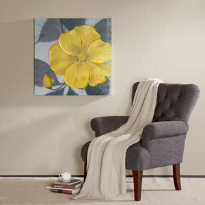 Midday Bloom - Yellow Embellished Canvas