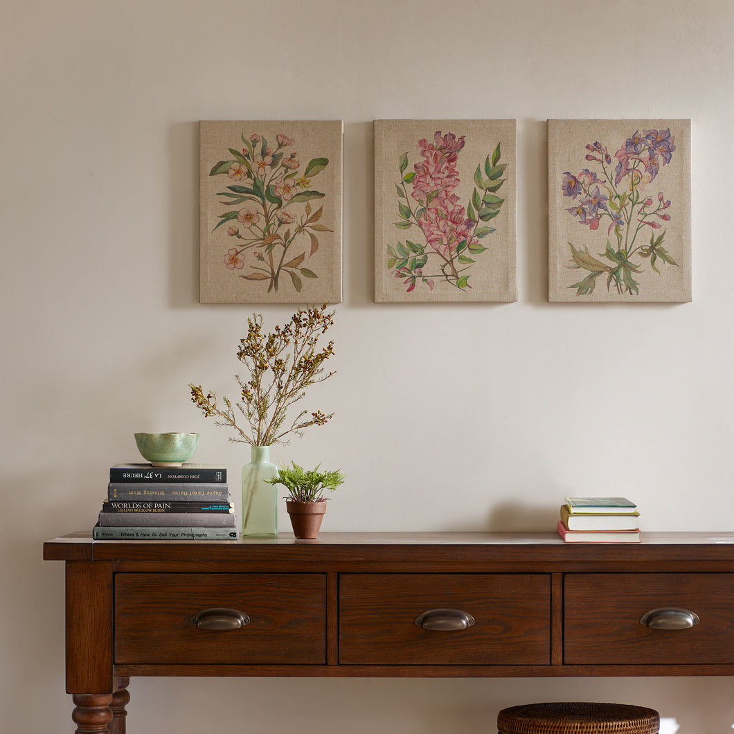 Linen Botanicals - Multi Linen Canvas  3 Piece Set