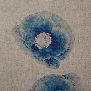 Blue Print Botanicals - Blue Framed Printed Canvas On Linen (Set of 3)