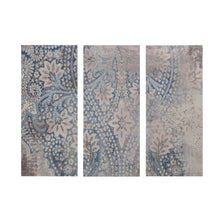 Load image into Gallery viewer, Weathered Damask Walls - Blue 3Pc / Set Print On Linen
