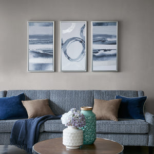 Grey Surrounding - Grey Printed frame canvas with gel coat and silver foil