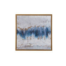 Load image into Gallery viewer, Blue Embrace - Blue and Grey Framed Canvas with Gel Coat and Gold Foil
