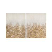 Load image into Gallery viewer, Glimmer - Gold 100% Hand Brush Heavy Textured Glitz Embellished Canvas 2 Piece Set
