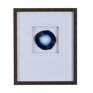 Natural Agate - Blue 100% Real Stone Framed Graphic (4" Agate)