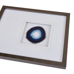 Natural Agate - Blue 100% Real Stone Framed Graphic (4" Agate)
